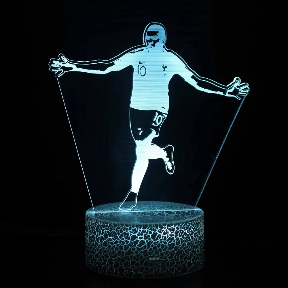 Footballer Cristiano Nathan LED 3D Night Light 16 Colors Variable Visual Lighting Living Room Home Decor Gift for Fans