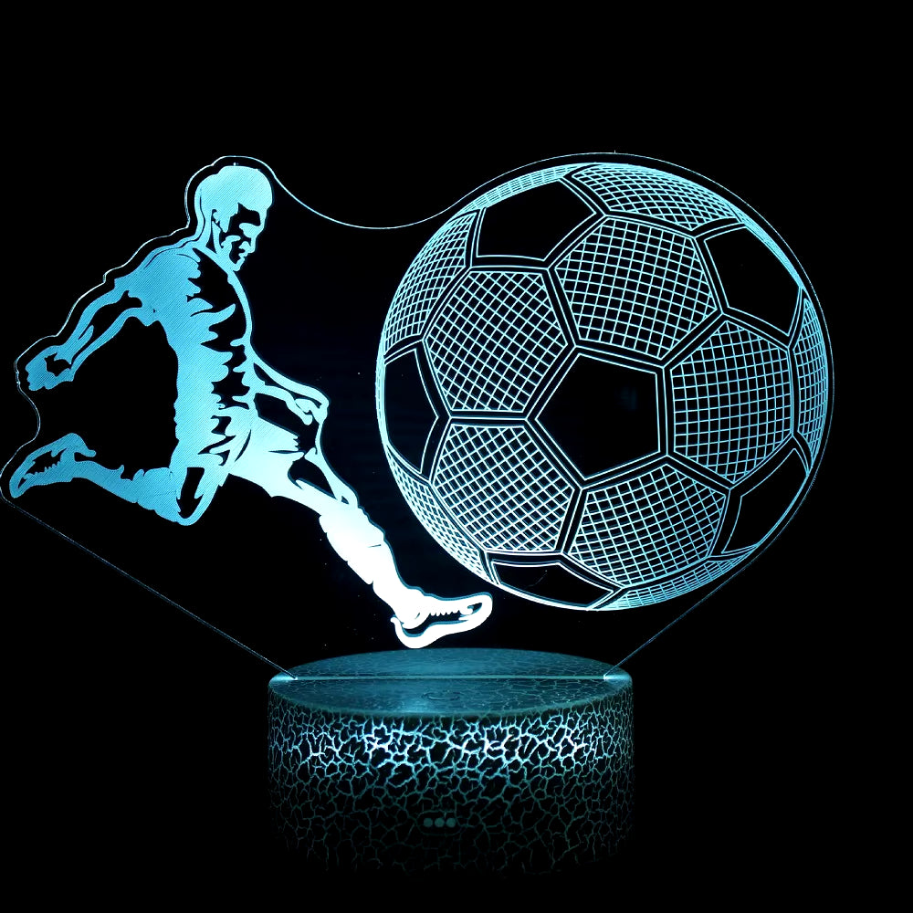 Footballer Cristiano Nathan LED 3D Night Light 16 Colors Variable Visual Lighting Living Room Home Decor Gift for Fans