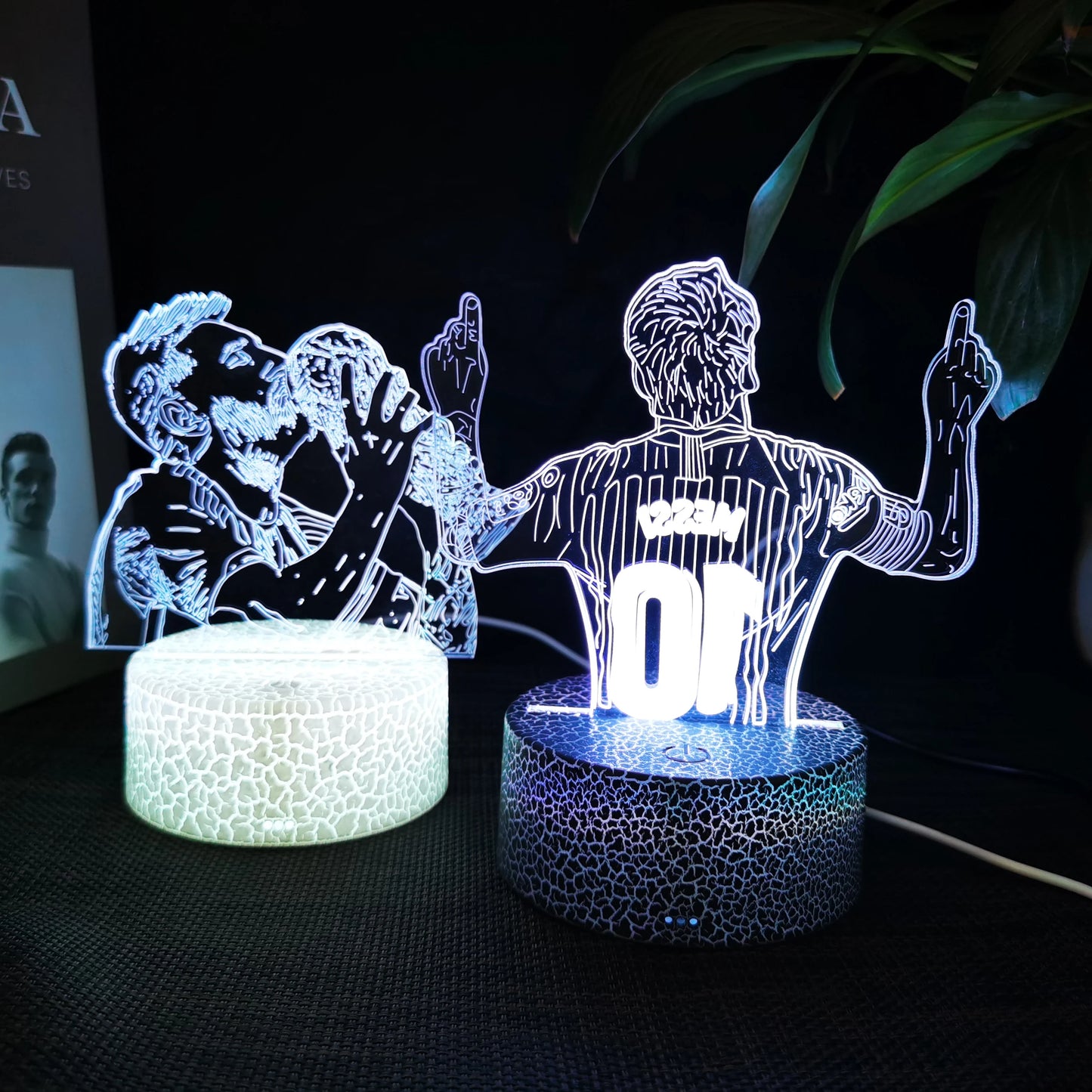 Footballer Cristiano Nathan LED 3D Night Light 16 Colors Variable Visual Lighting Living Room Home Decor Gift for Fans