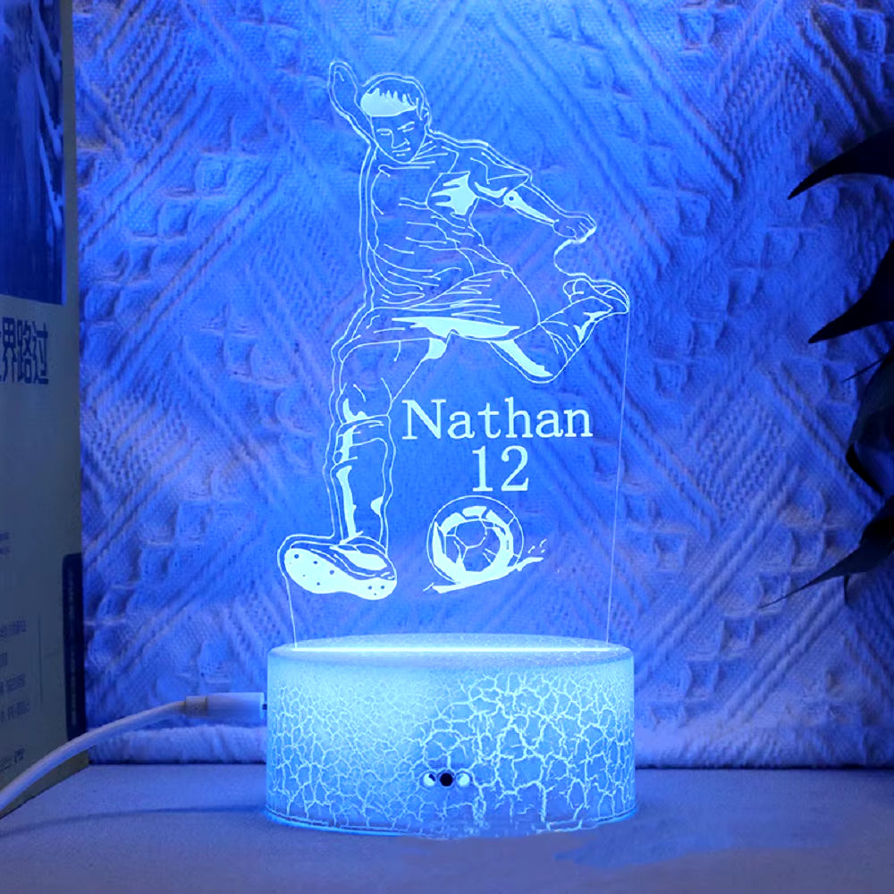 Footballer Cristiano Nathan LED 3D Night Light 16 Colors Variable Visual Lighting Living Room Home Decor Gift for Fans