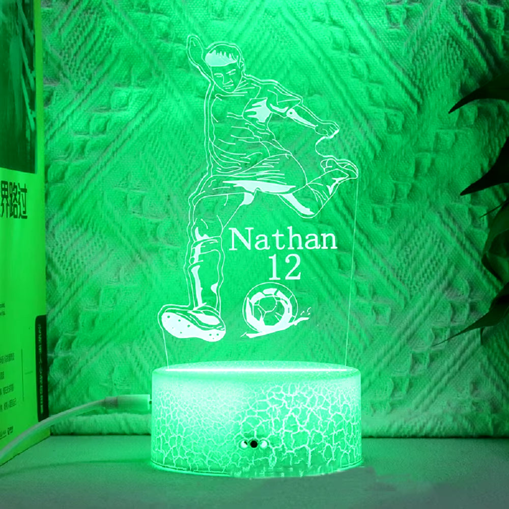 Footballer Cristiano Nathan LED 3D Night Light 16 Colors Variable Visual Lighting Living Room Home Decor Gift for Fans