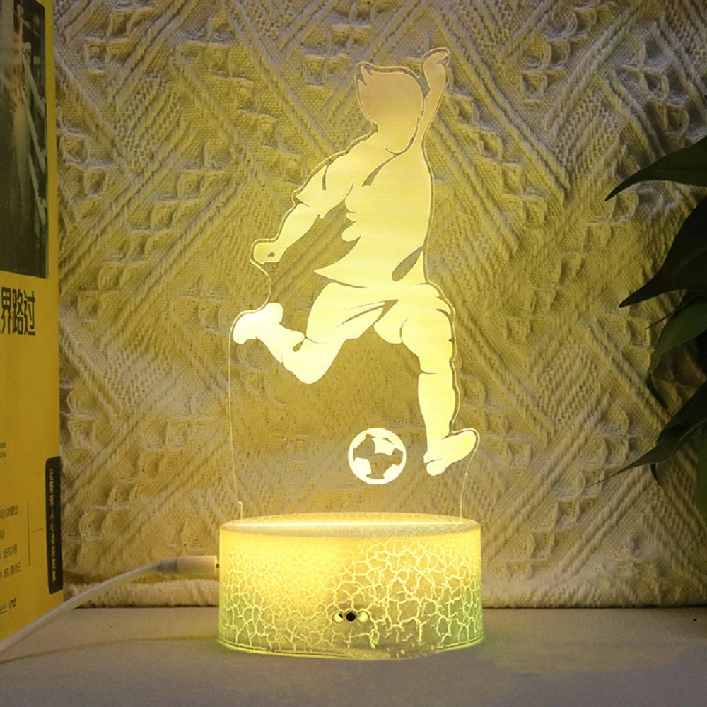 Footballer Cristiano Nathan LED 3D Night Light 16 Colors Variable Visual Lighting Living Room Home Decor Gift for Fans
